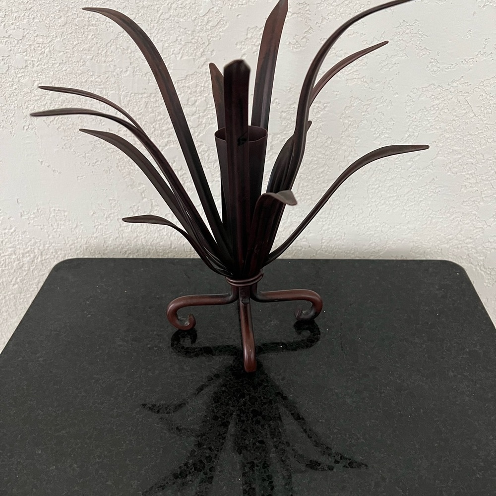 1940's Art Deco/Nouveau Wrought‎ Iron Vase/Candle Holder